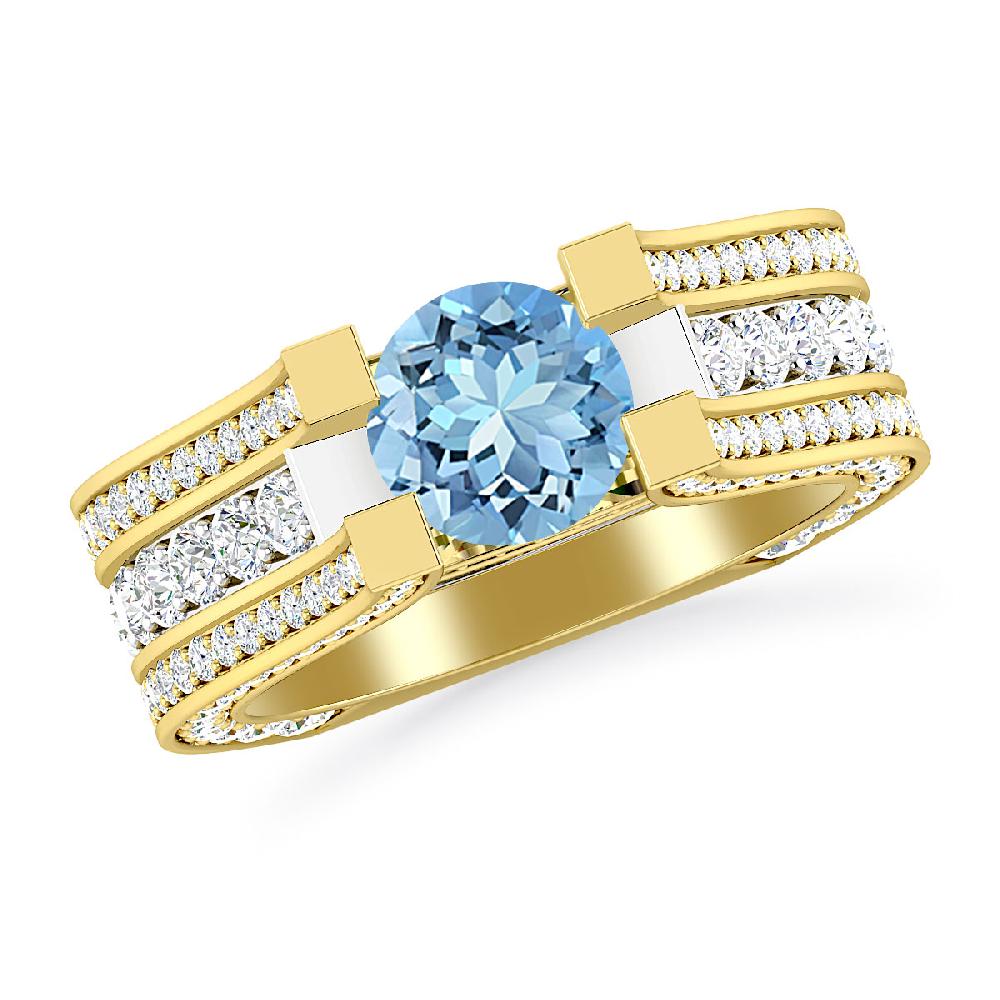 Yellow Gold - Aquamarine