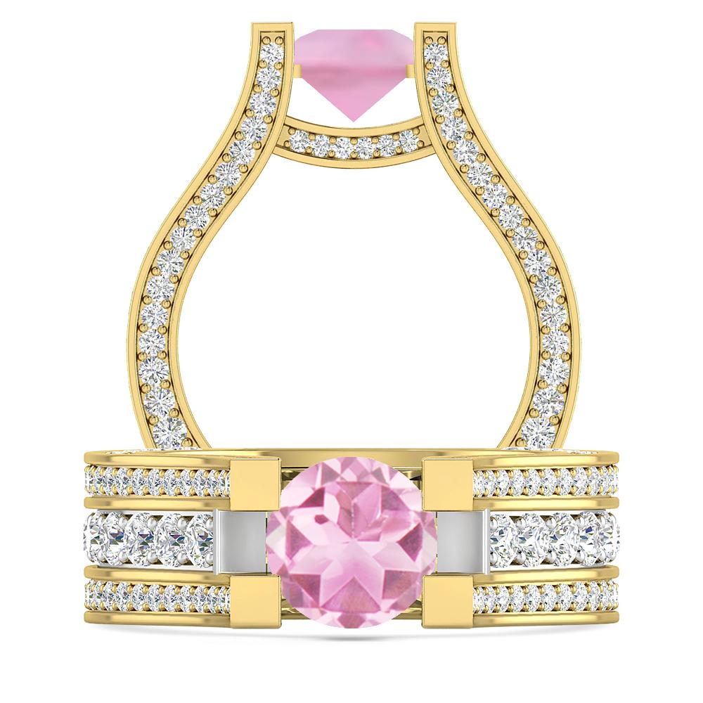 Yellow Gold - Pink Tourmaline