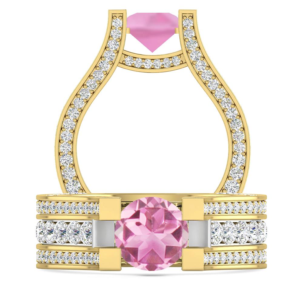 Yellow Gold - Pink Tourmaline