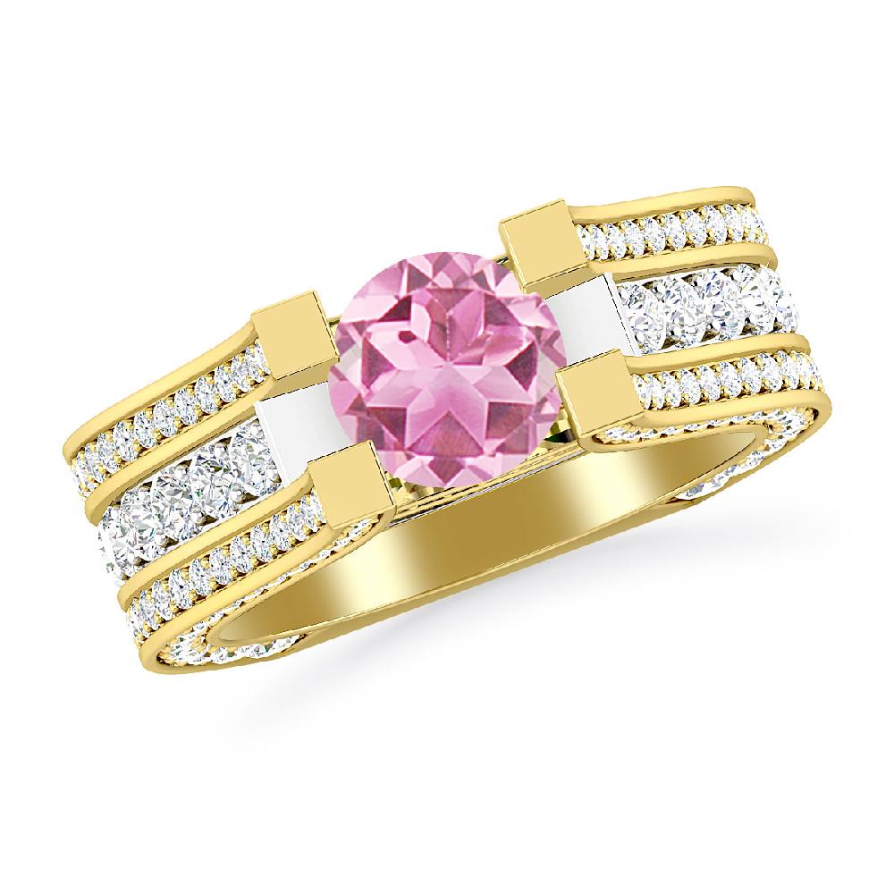 Yellow Gold - Pink Tourmaline