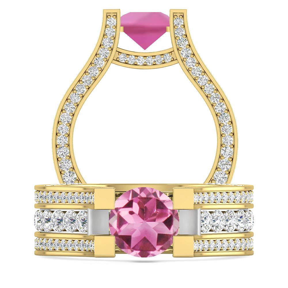 Yellow Gold - Pink Tourmaline