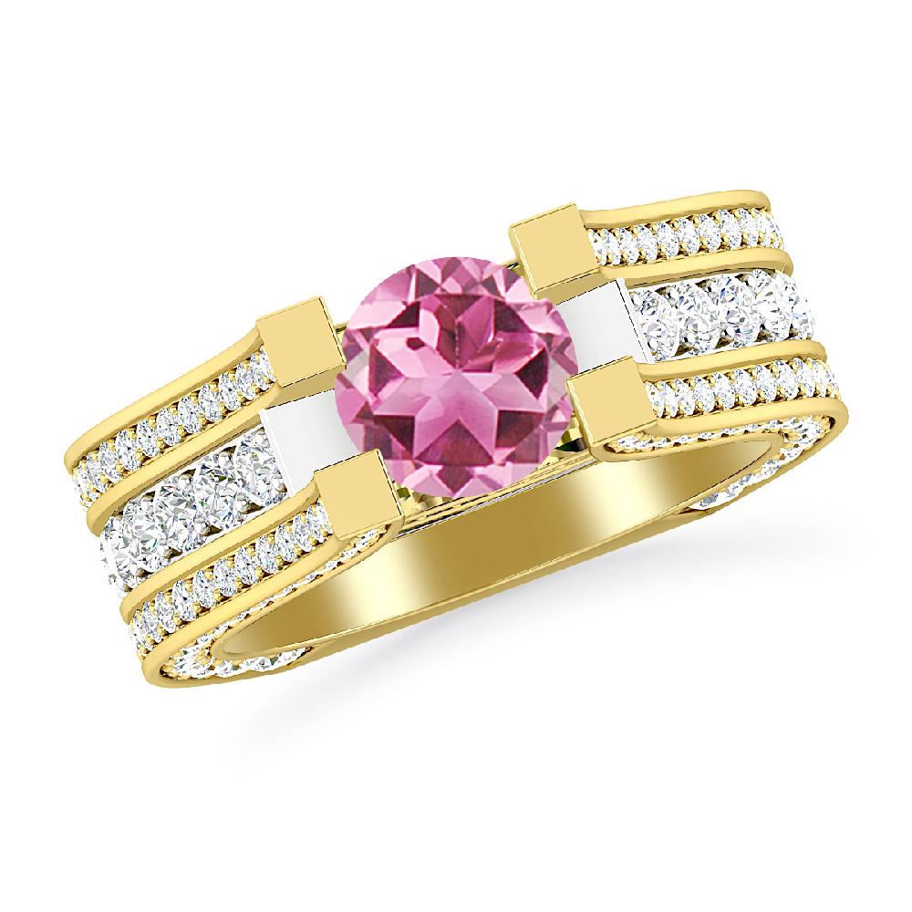 Yellow Gold - Pink Tourmaline