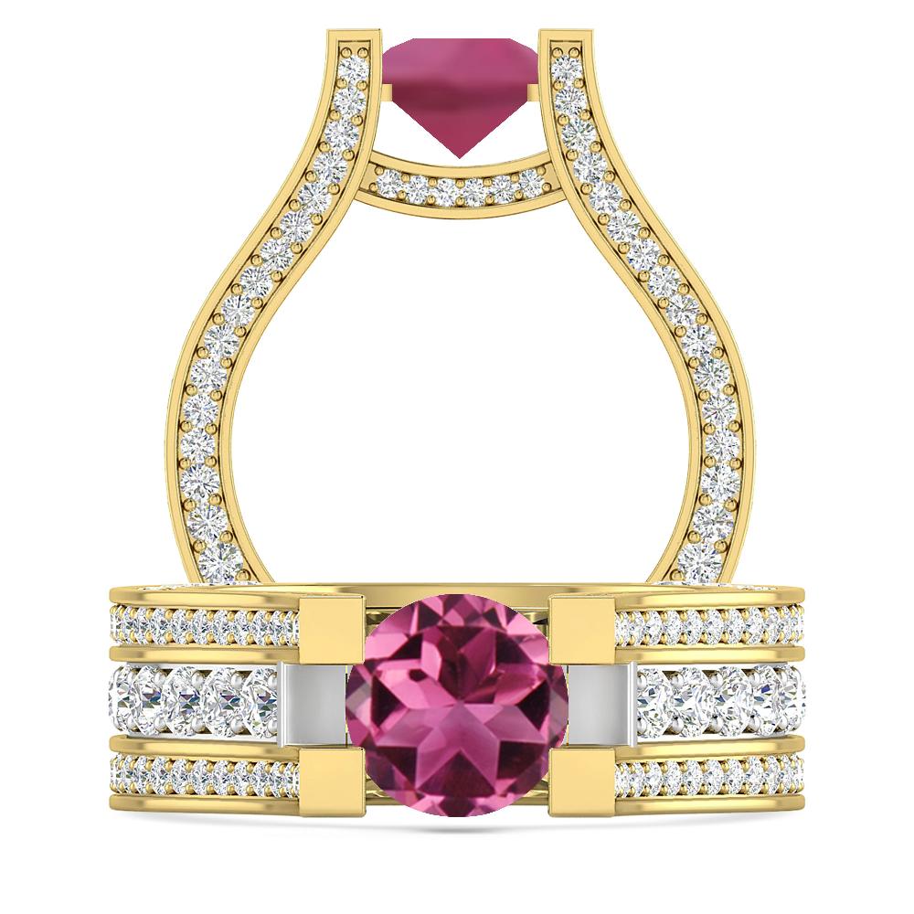 Yellow Gold - Pink Tourmaline