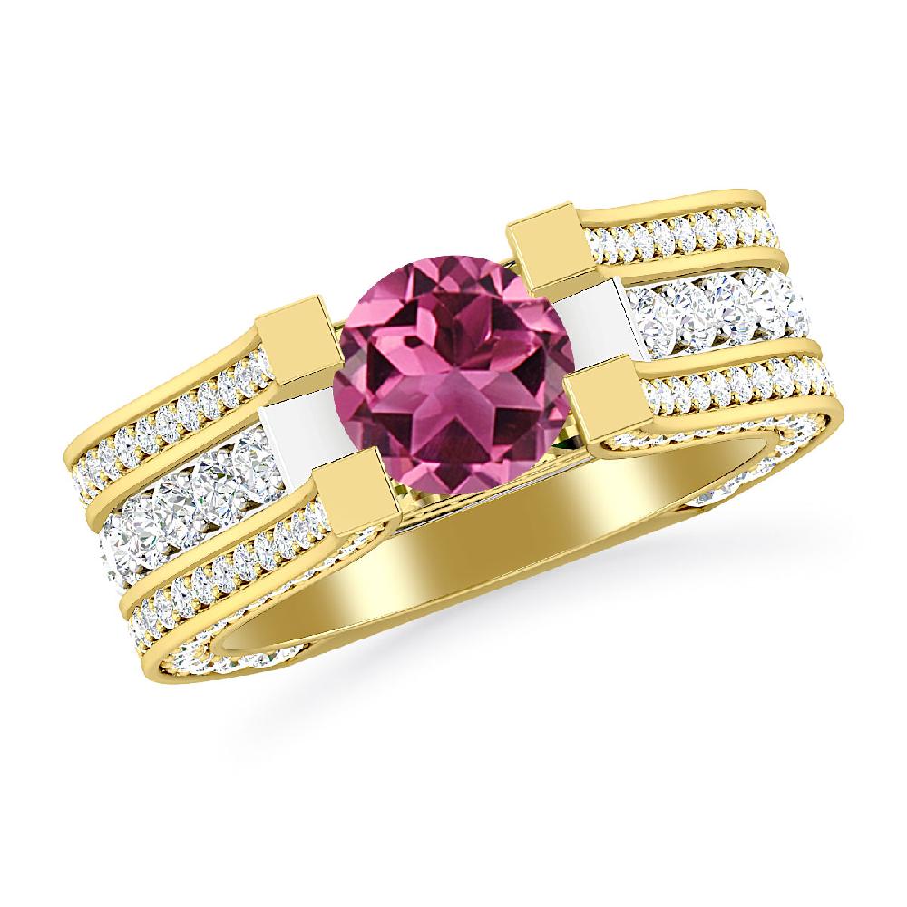 Yellow Gold - Pink Tourmaline