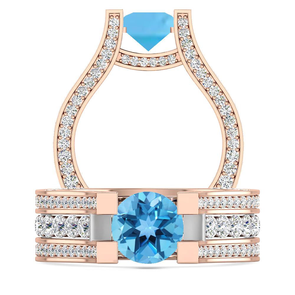 Rose Gold - Blue Topaz