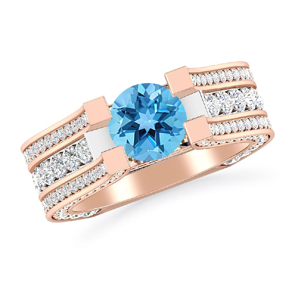 Rose Gold - Blue Topaz