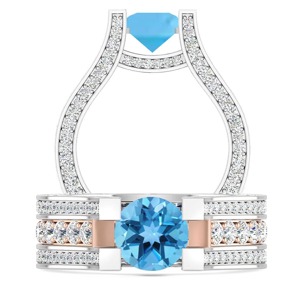 White Gold - Blue Topaz