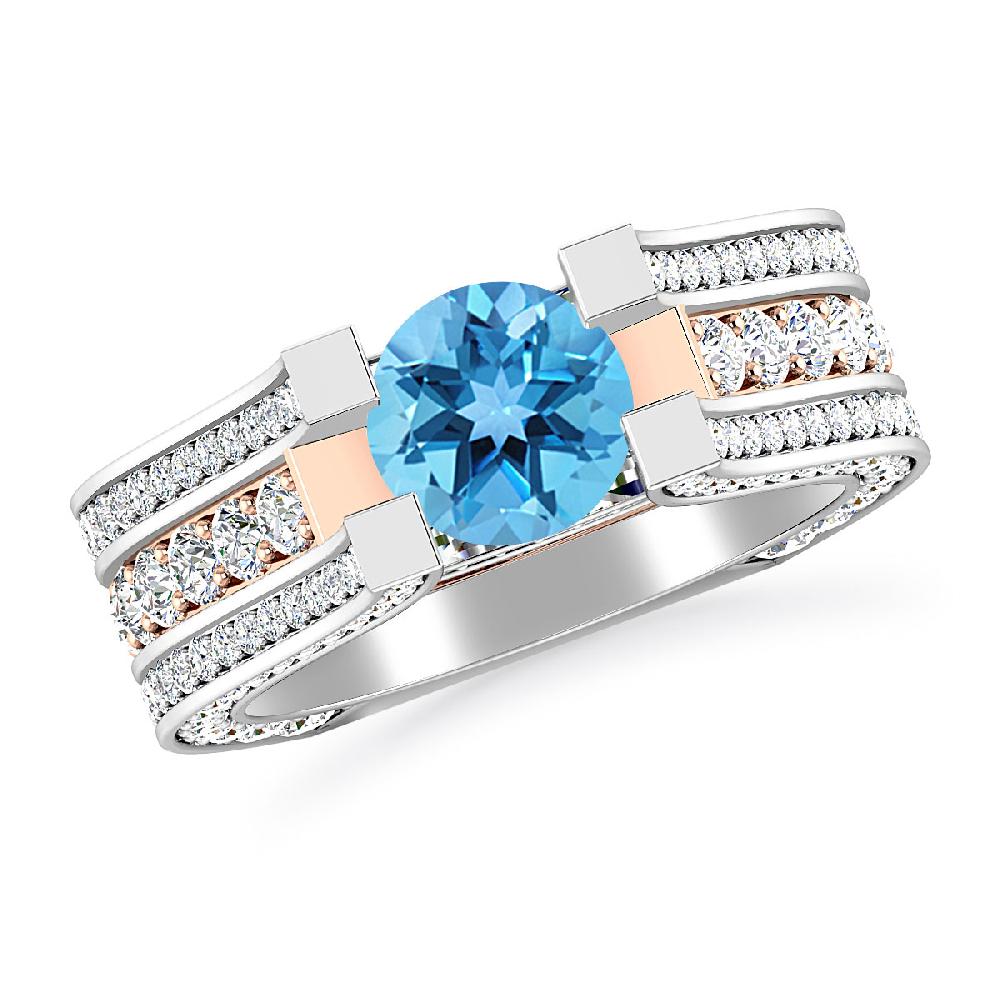 White Gold - Blue Topaz