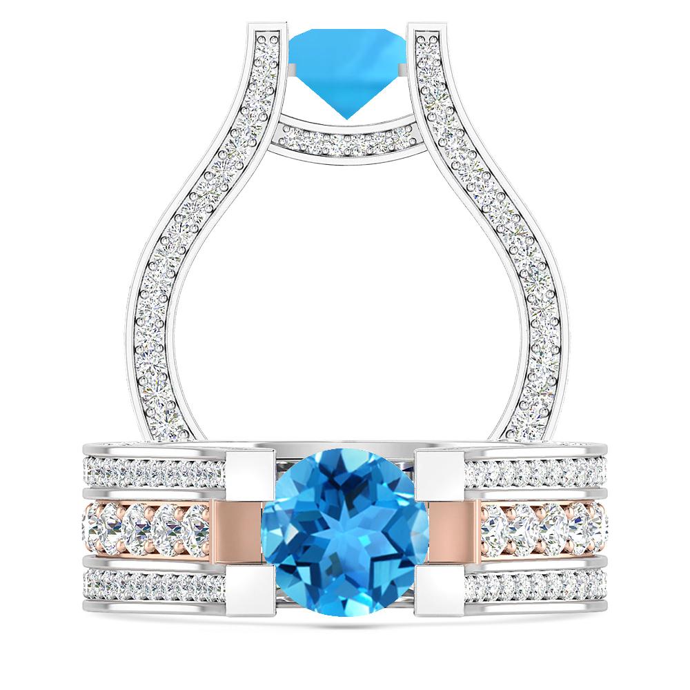 White Gold - Blue Topaz