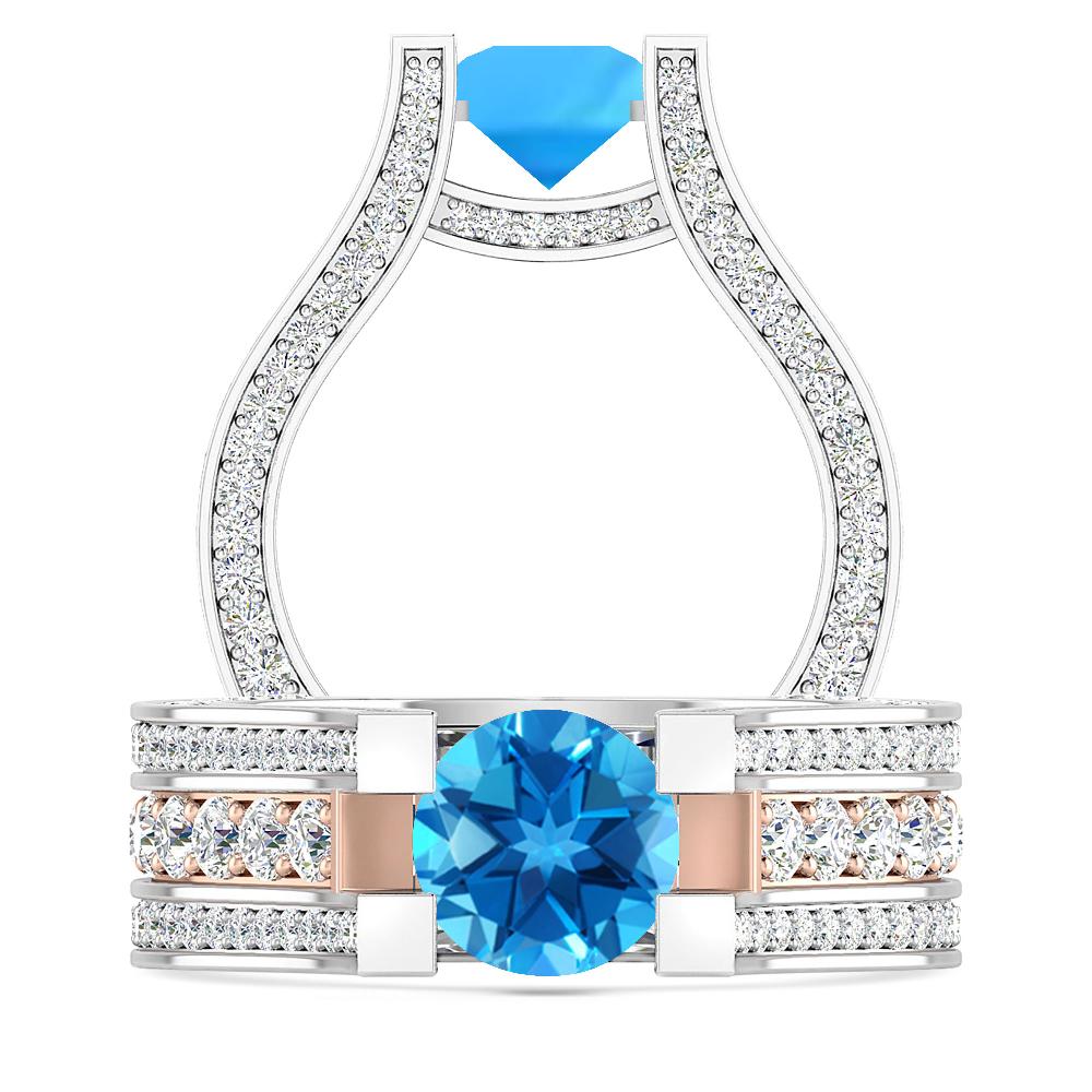 White Gold - Blue Topaz