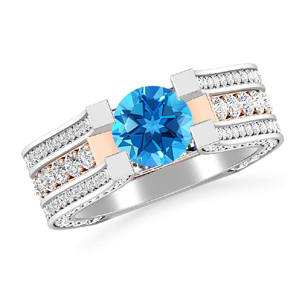 White Gold - Blue Topaz