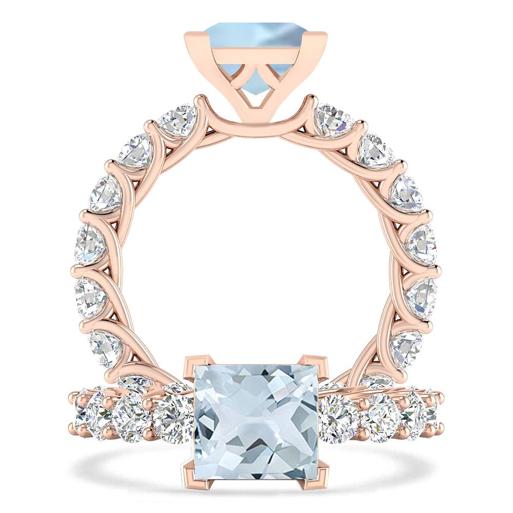 Rose Gold - Aquamarine