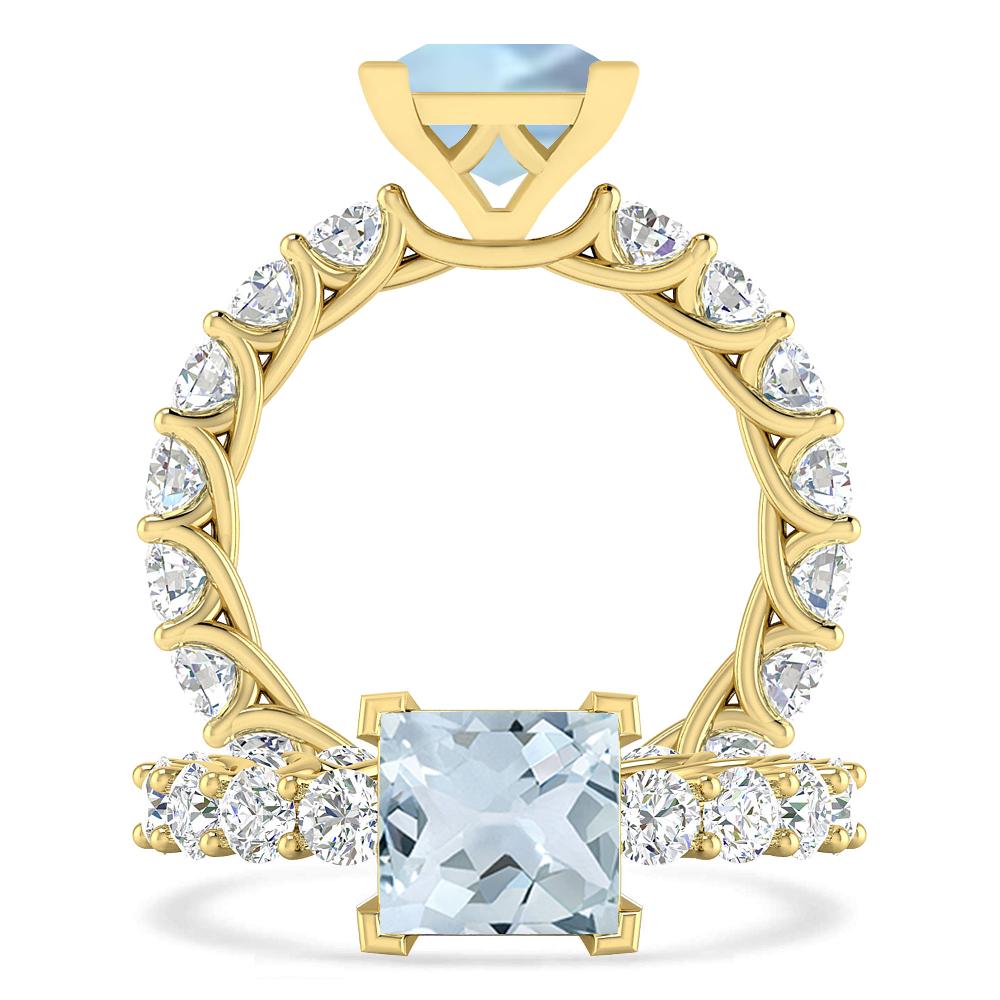 Yellow Gold - Aquamarine