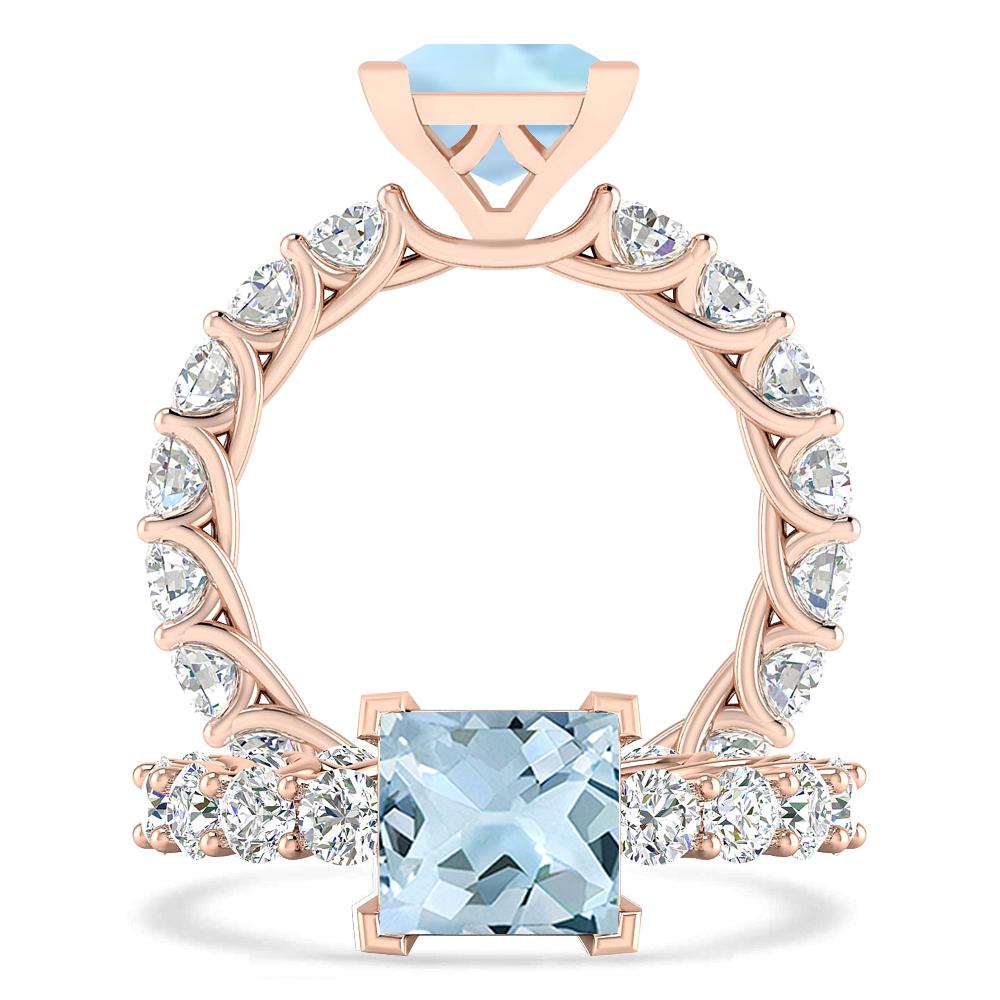 Rose Gold - Aquamarine