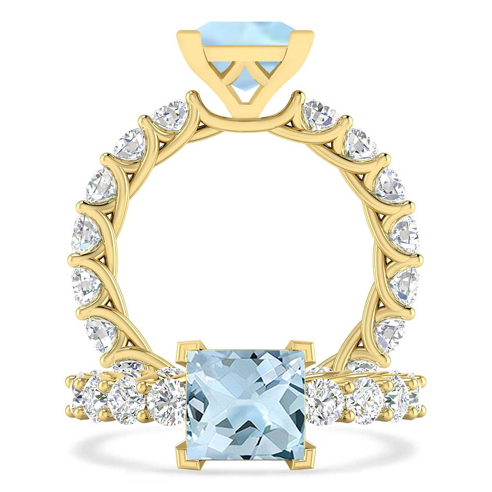 Yellow Gold - Aquamarine