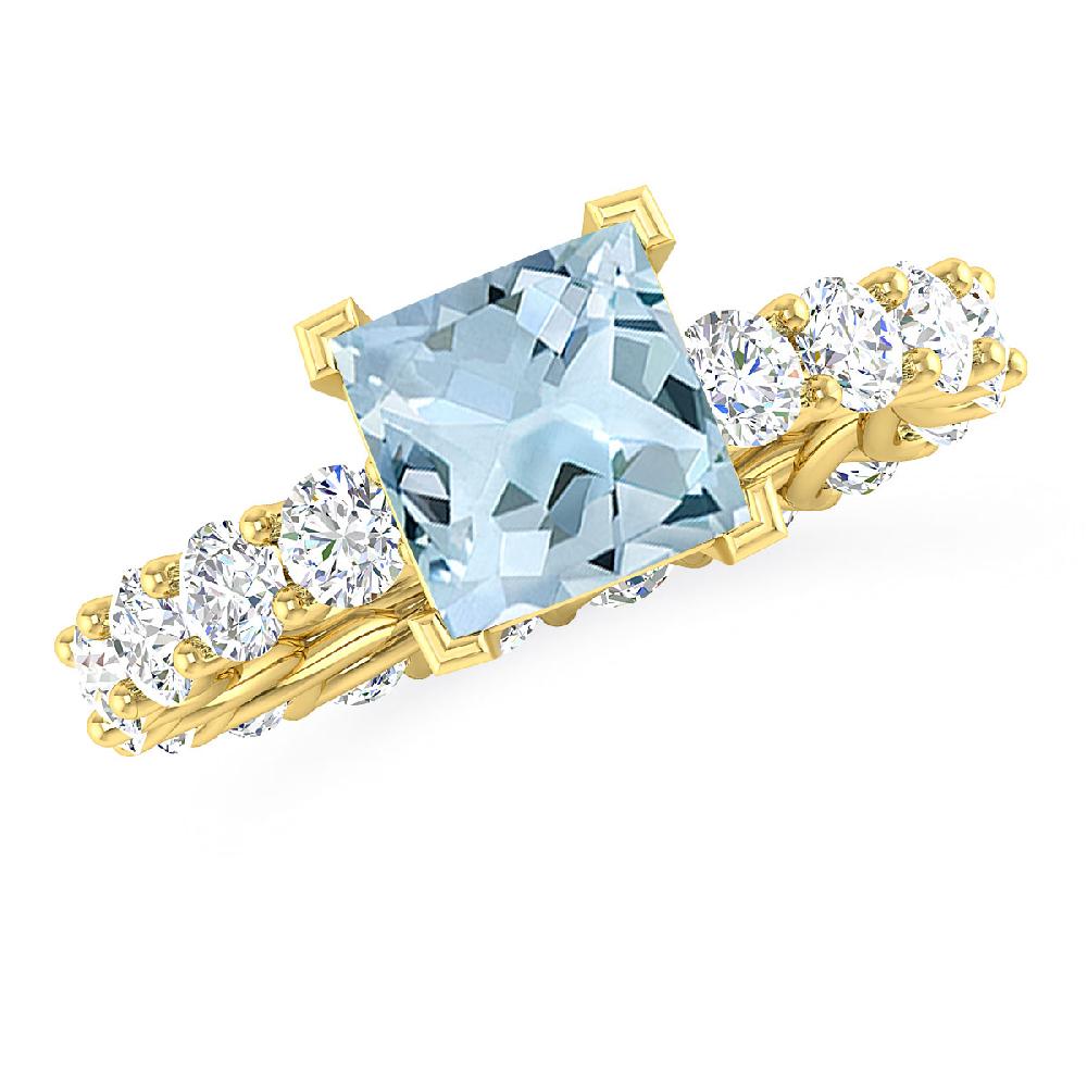 Yellow Gold - Aquamarine