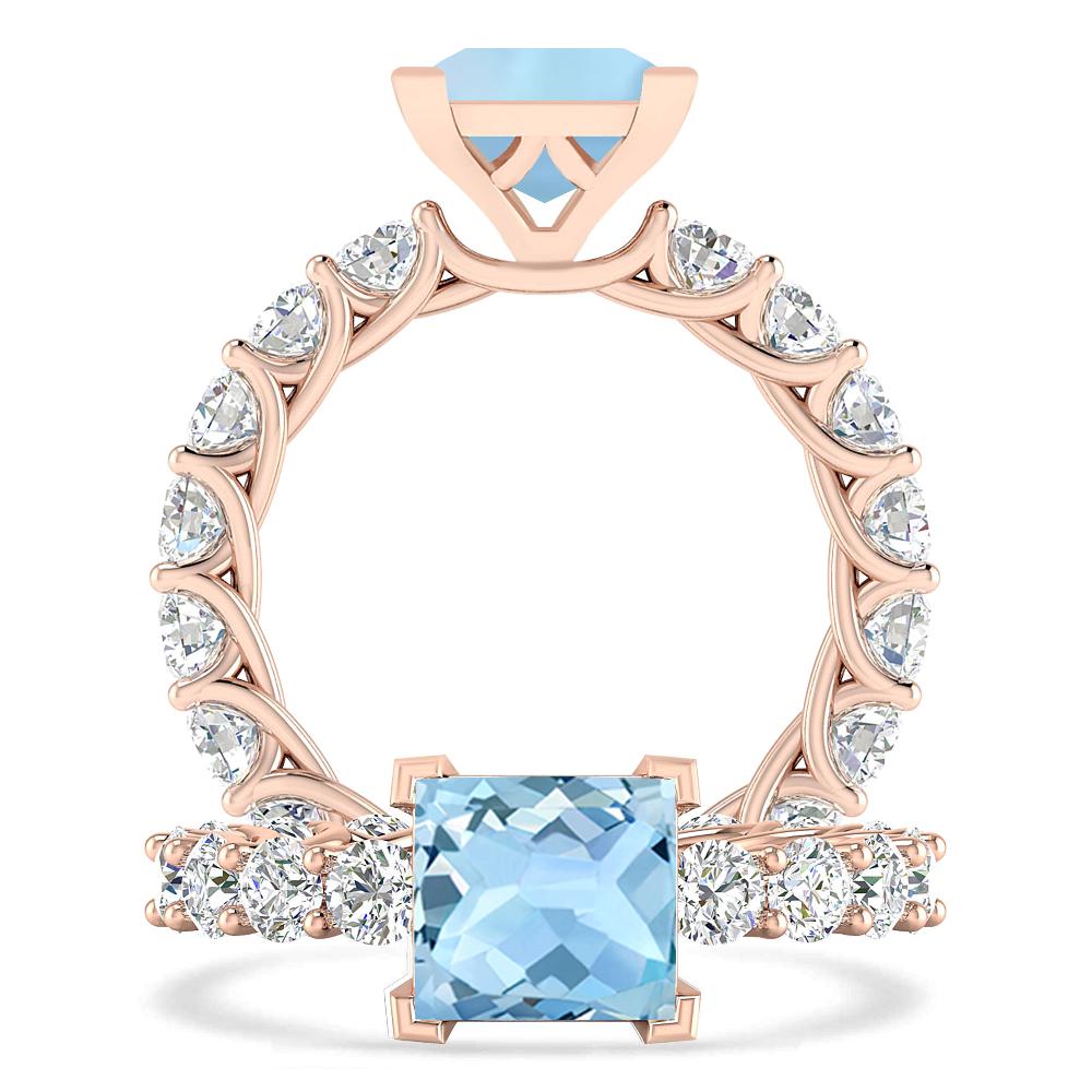 Rose Gold - Aquamarine