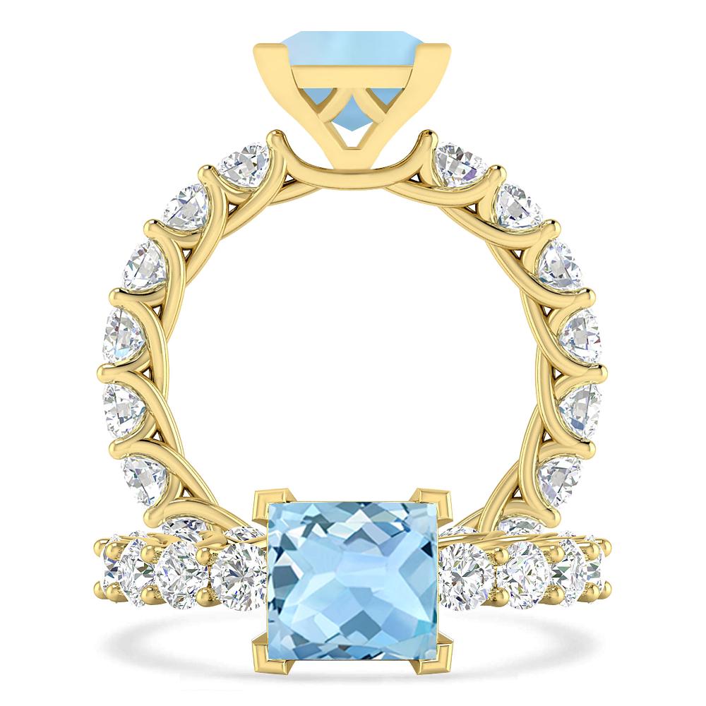 Yellow Gold - Aquamarine