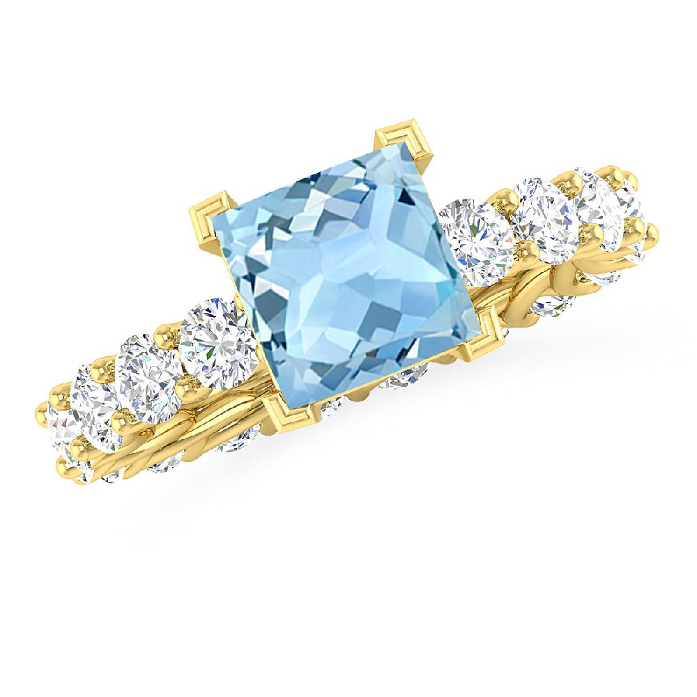 Yellow Gold - Aquamarine