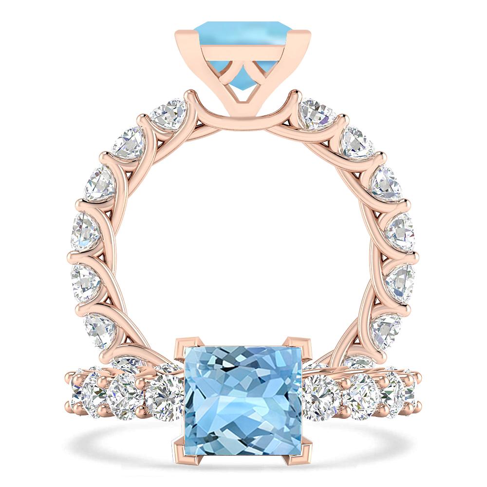 Rose Gold - Aquamarine