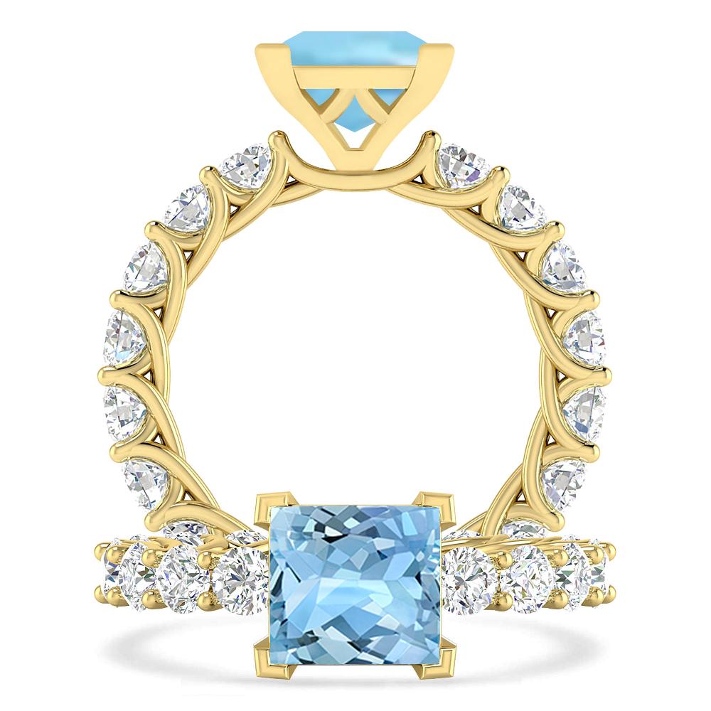 Yellow Gold - Aquamarine