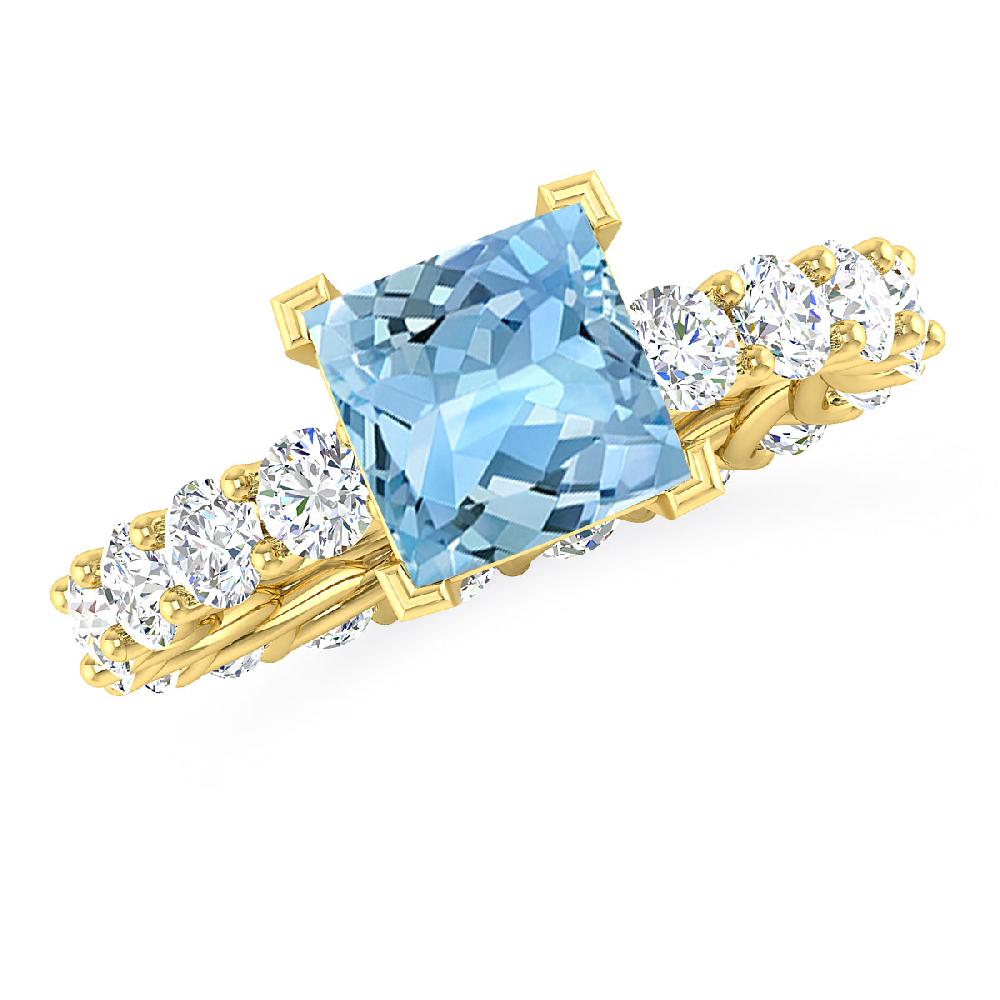 Yellow Gold - Aquamarine