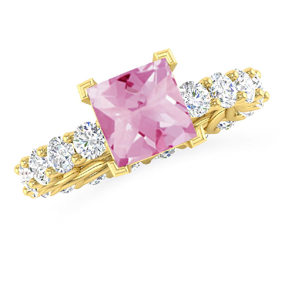 Yellow Gold - Pink Tourmaline