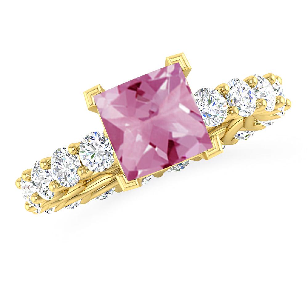 Yellow Gold - Pink Tourmaline