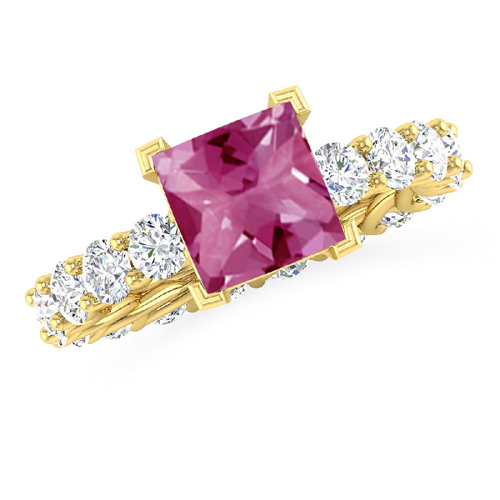 Yellow Gold - Pink Tourmaline