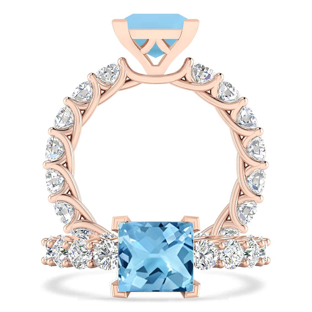 Rose Gold - Blue Topaz