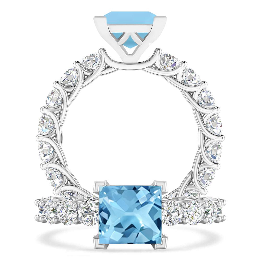 White Gold - Blue Topaz