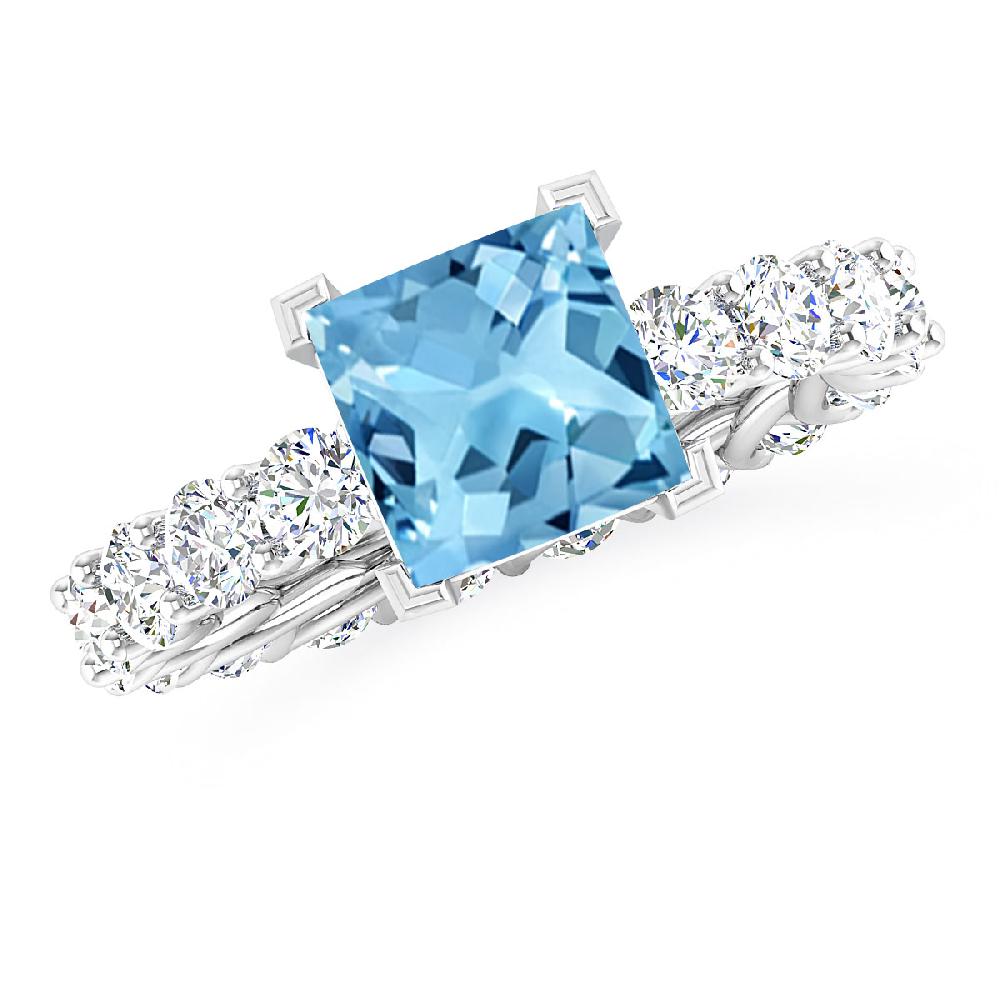 White Gold - Blue Topaz