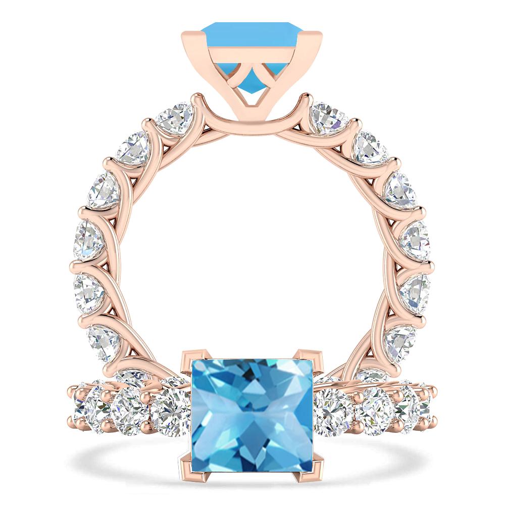 Rose Gold - Blue Topaz