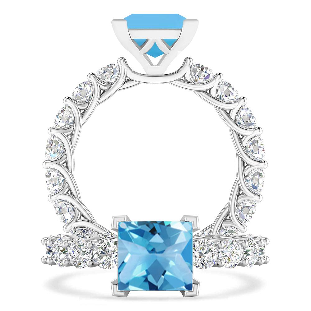 White Gold - Blue Topaz