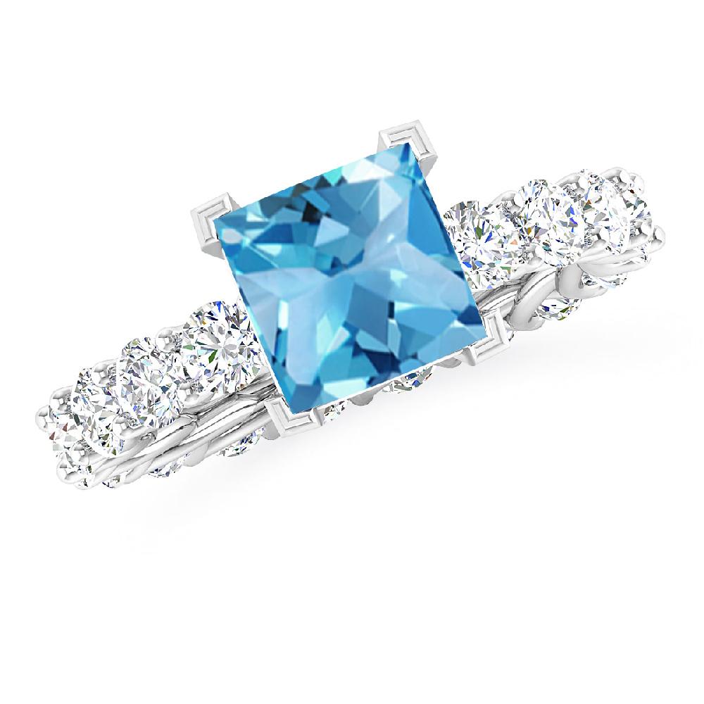 White Gold - Blue Topaz