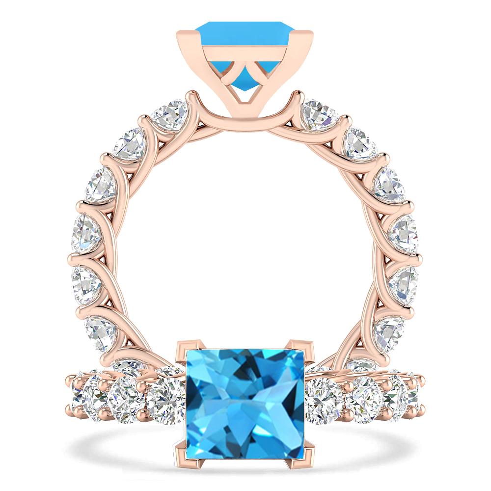 Rose Gold - Blue Topaz