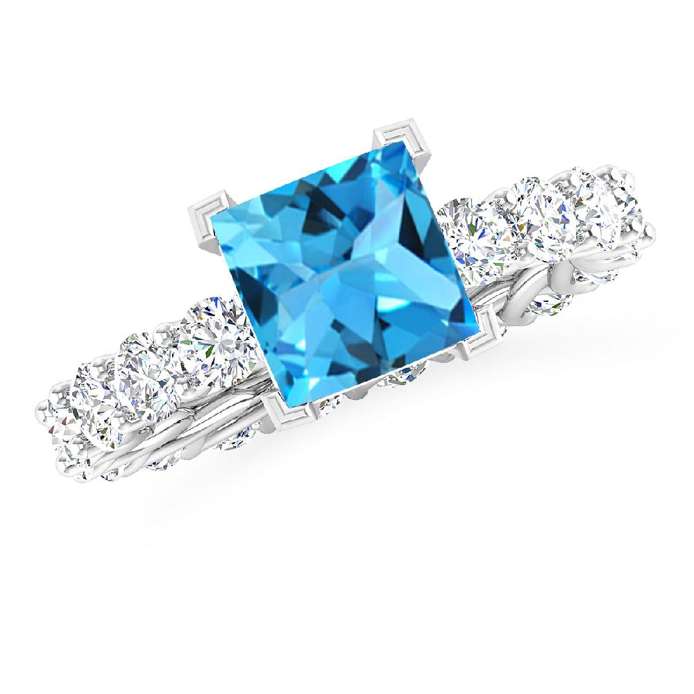 White Gold - Blue Topaz