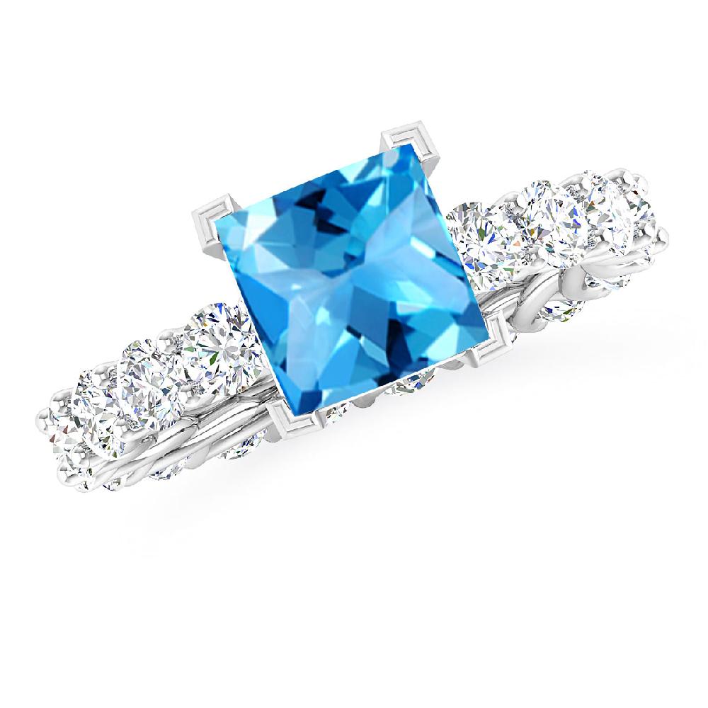 White Gold - Blue Topaz