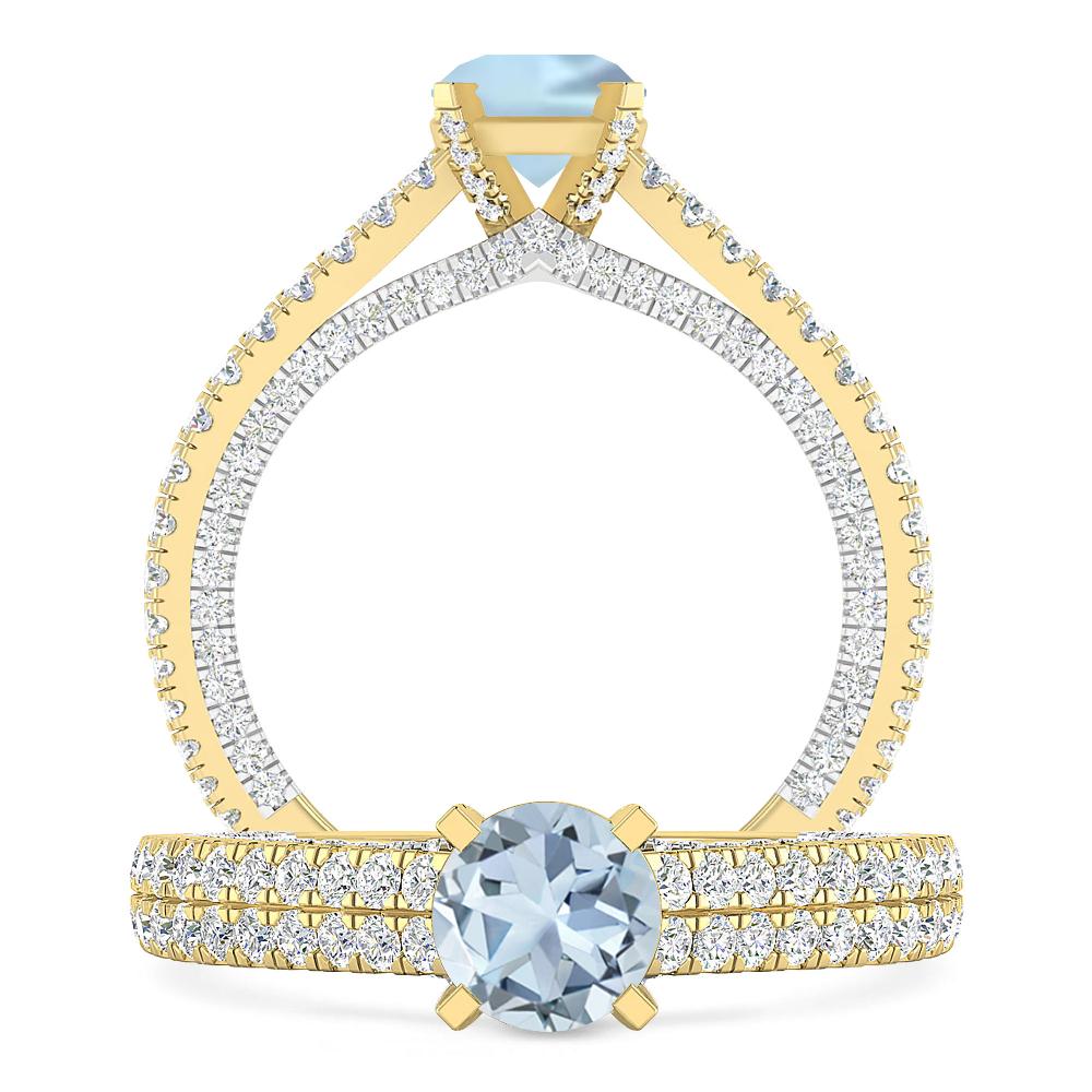 Yellow Gold - Aquamarine