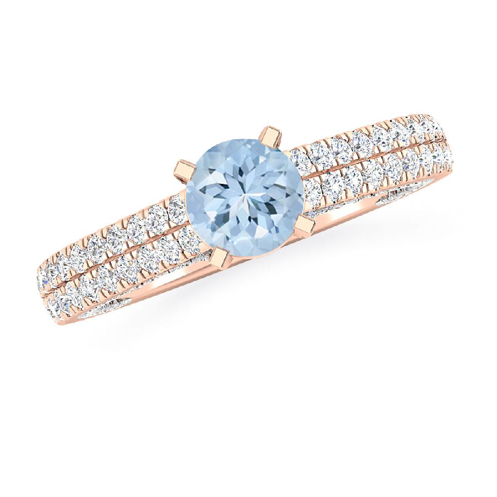 Rose Gold - Aquamarine