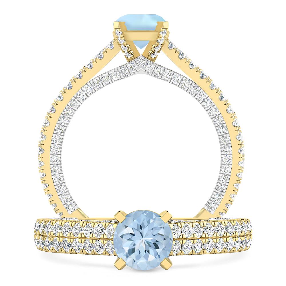 Yellow Gold - Aquamarine