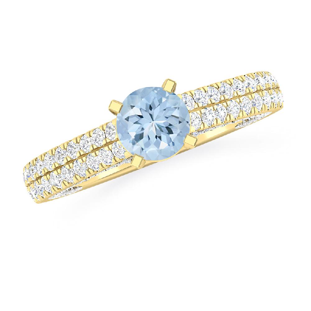 Yellow Gold - Aquamarine