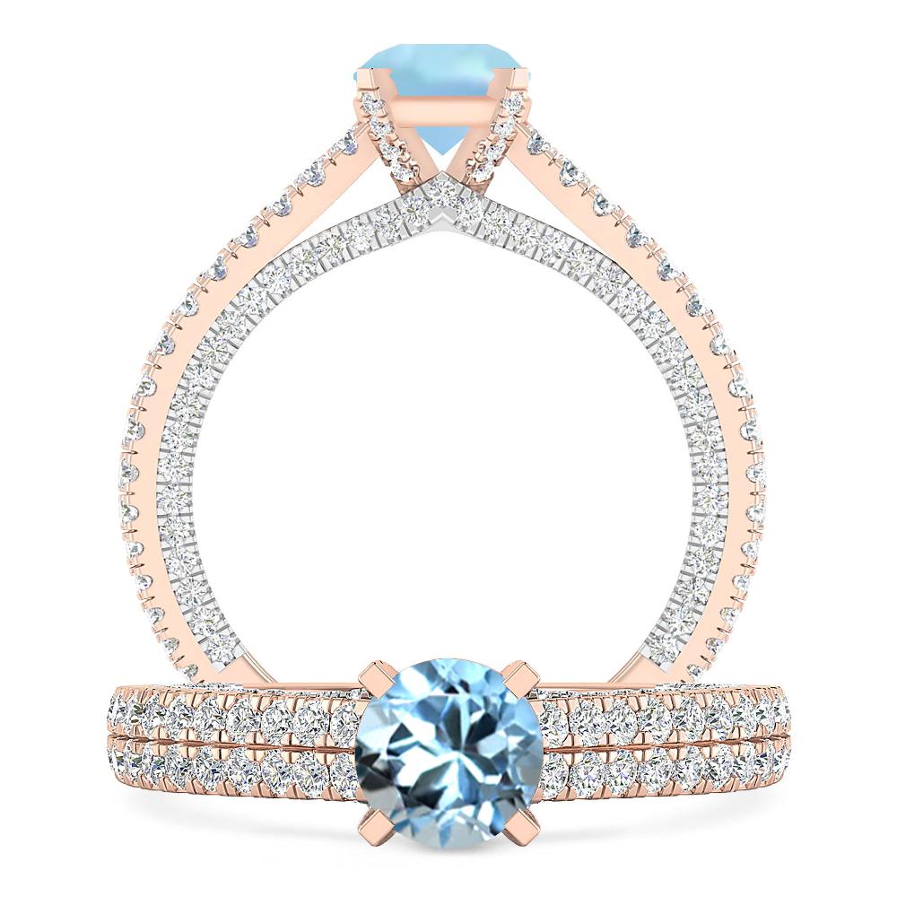 Rose Gold - Aquamarine