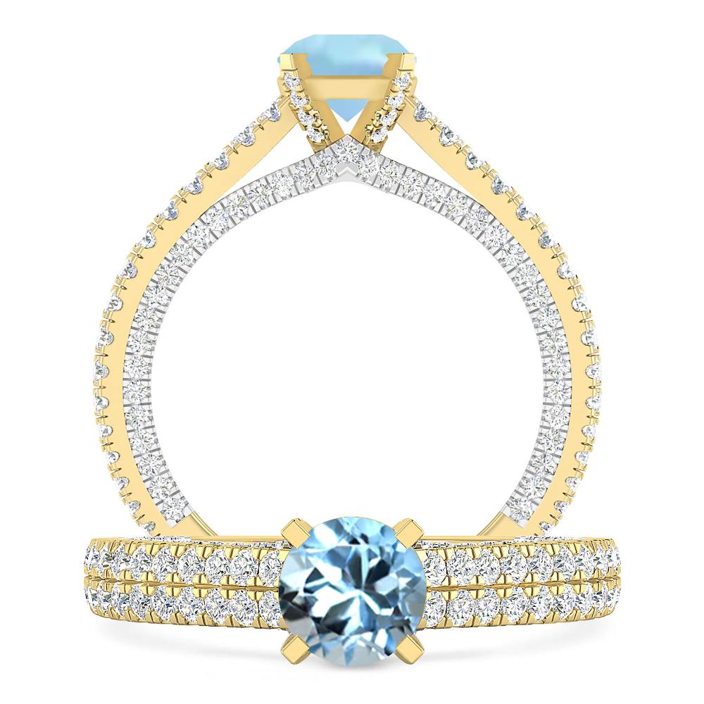 Yellow Gold - Aquamarine