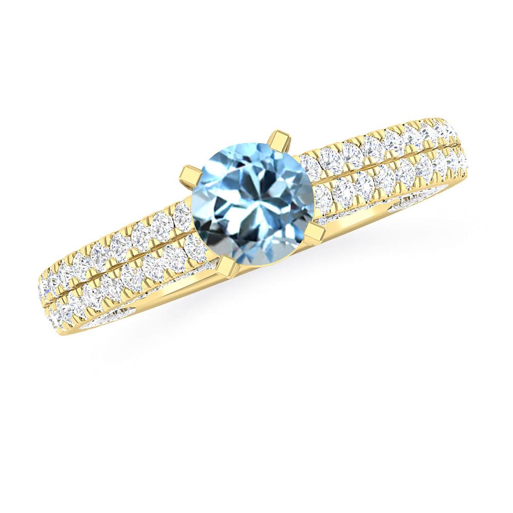 Yellow Gold - Aquamarine