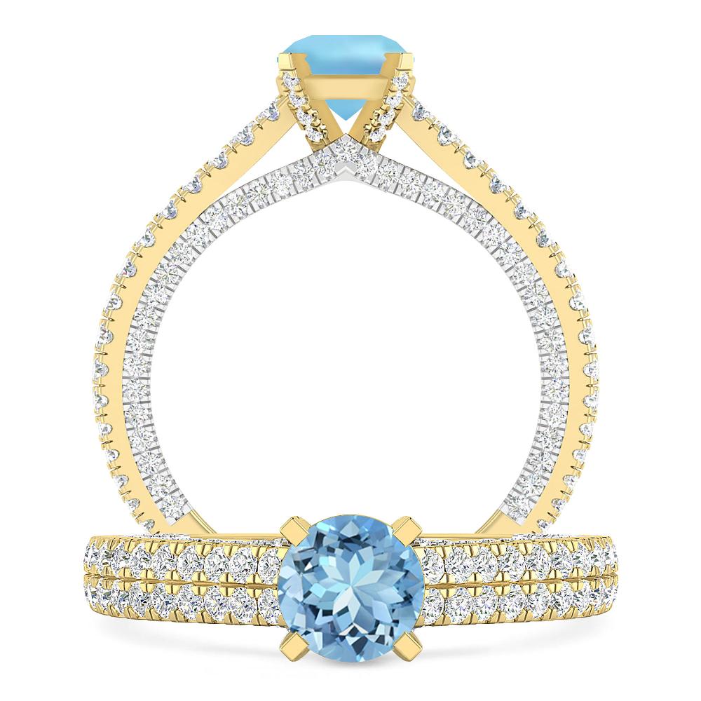 Yellow Gold - Aquamarine