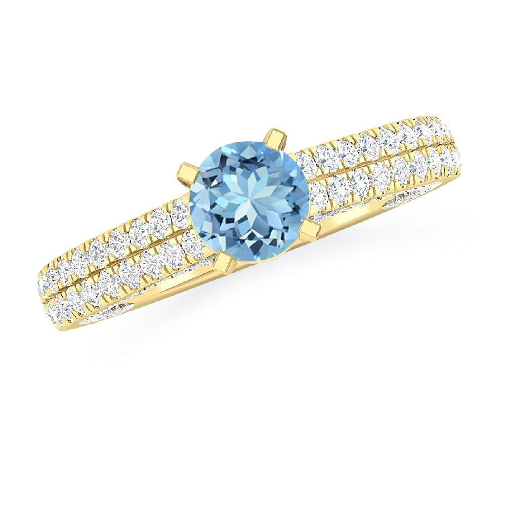 Yellow Gold - Aquamarine