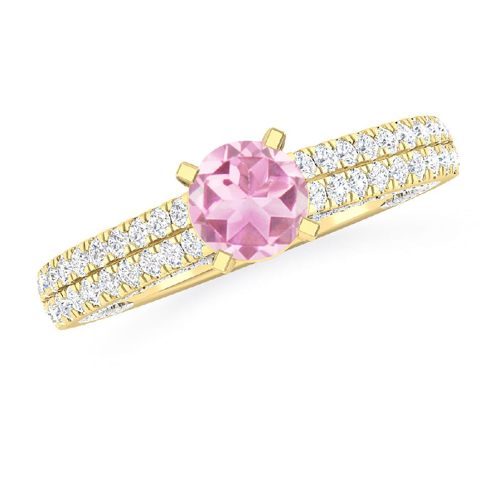 Yellow Gold - Pink Tourmaline