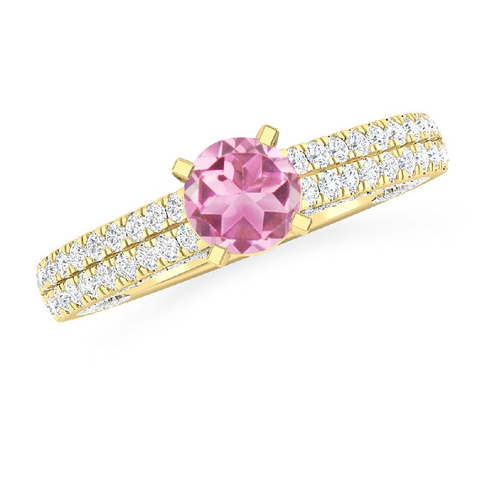 Yellow Gold - Pink Tourmaline