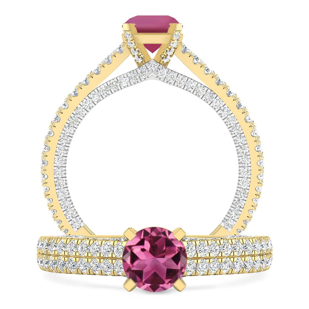 Yellow Gold - Pink Tourmaline